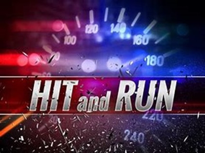 A graphic that says hit and run above a speedometer